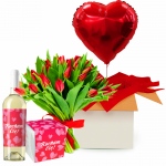 Zestaw Walentynkowy z białym winem