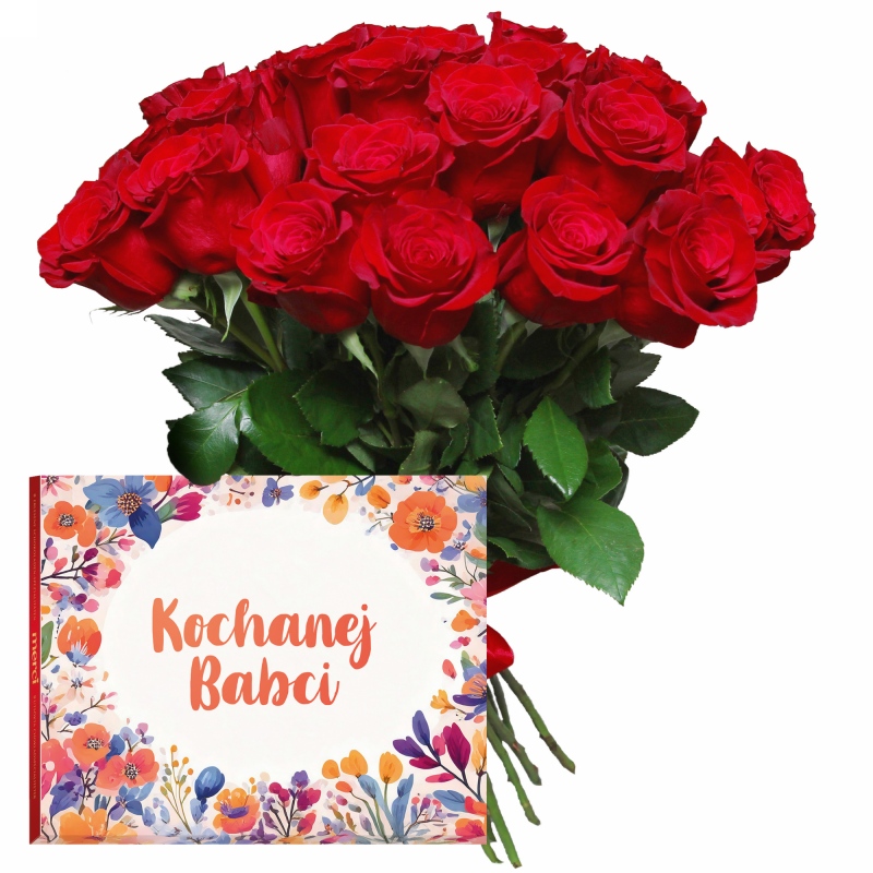 Czerwone róże dl Babci z Merci