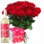 Walentynkowe róże z białym winem i Raffaello