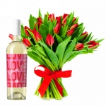 Walentynkowe tulipany z białym winem