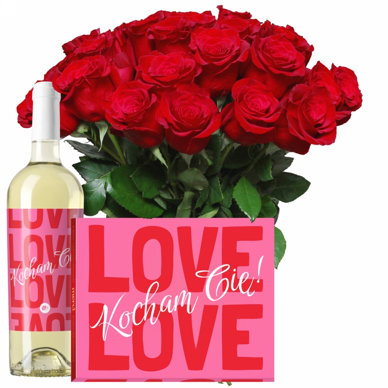 Walentynkowe róże z białym winem i Merci