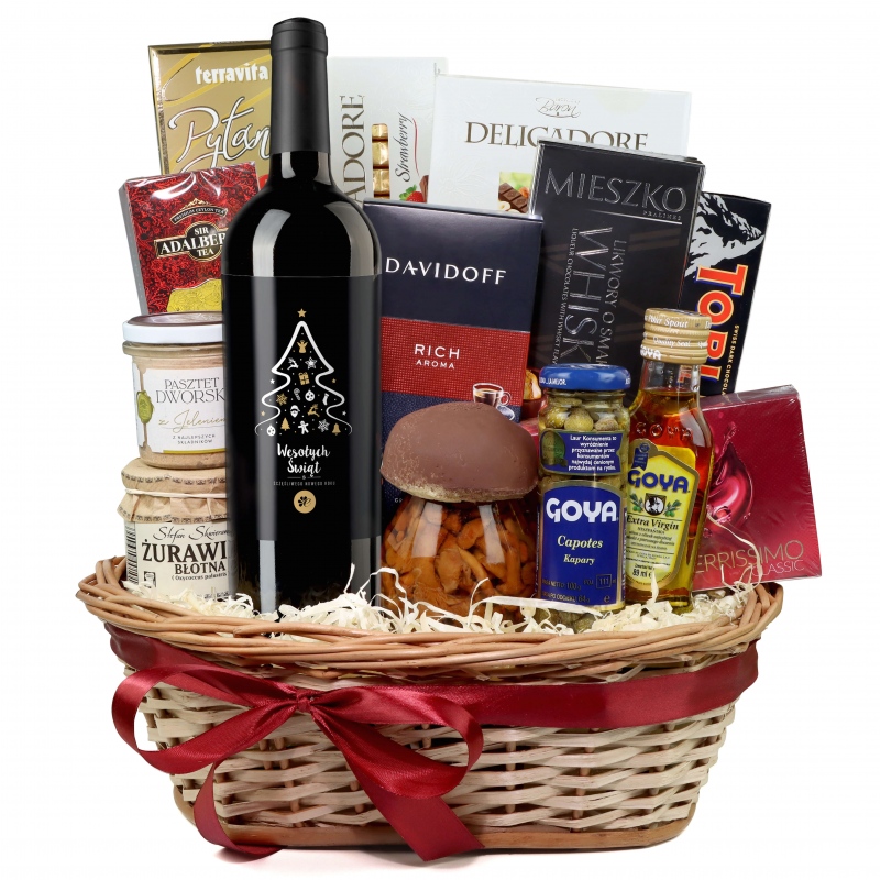 Kosz prezentowy Ekskluzywny z winem
