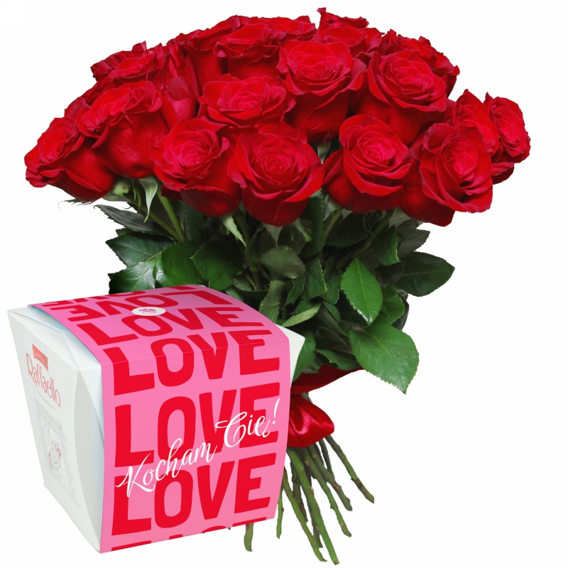 Walentynkowe róże z Raffaello