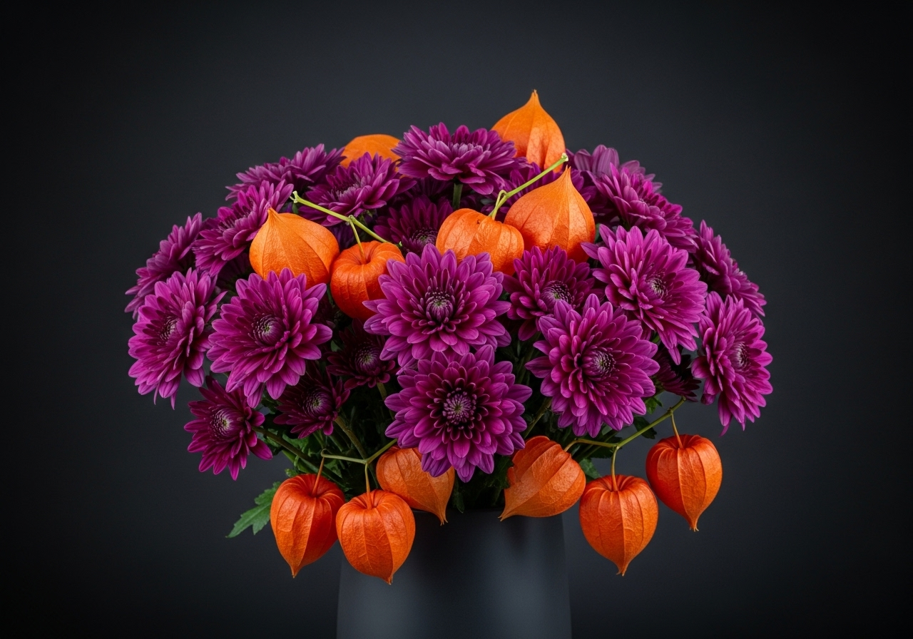 Purpurowe chryzantemy i rude miechunki — jakie kolory oferują jesienne kwiaty w ogrodzie?